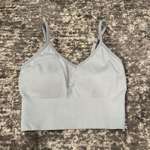 light blue workout bra top